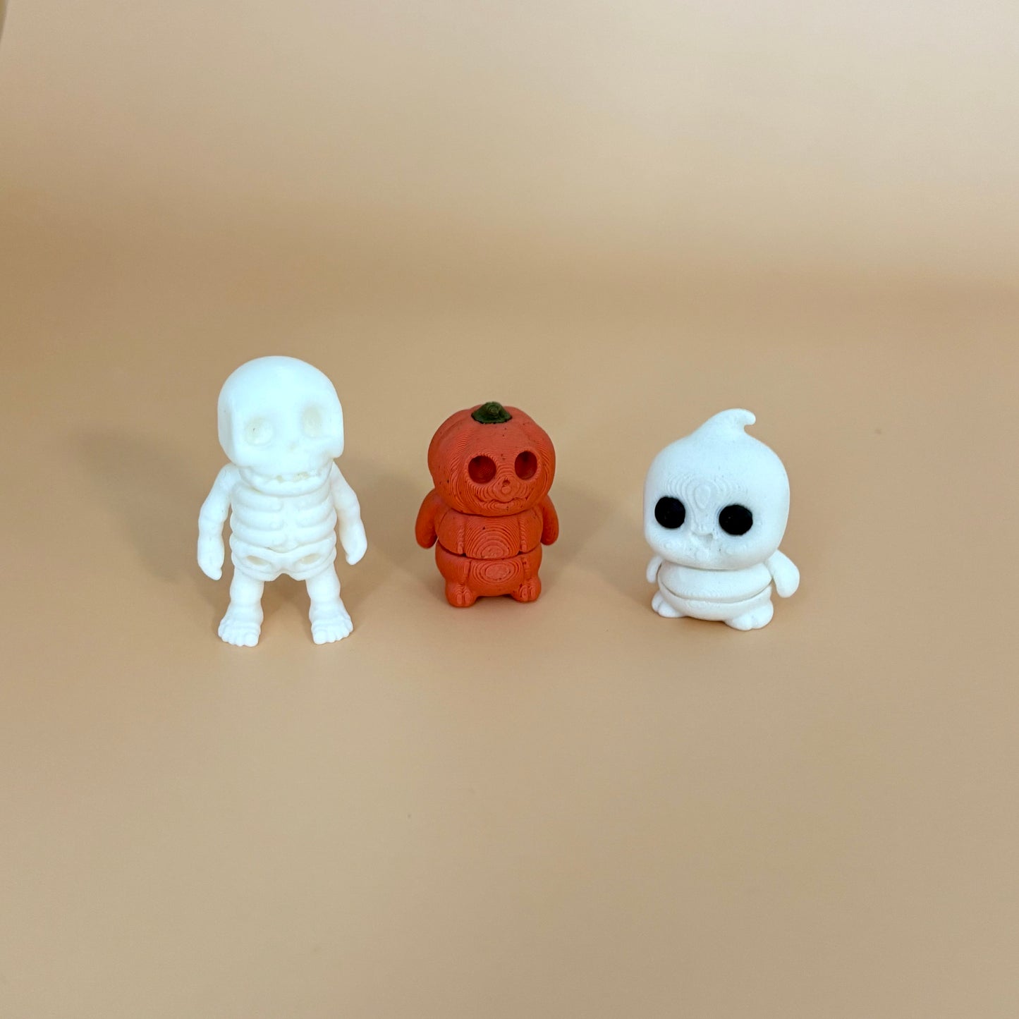 Mini Halloween Ghost, Skeleton and Pumpkin