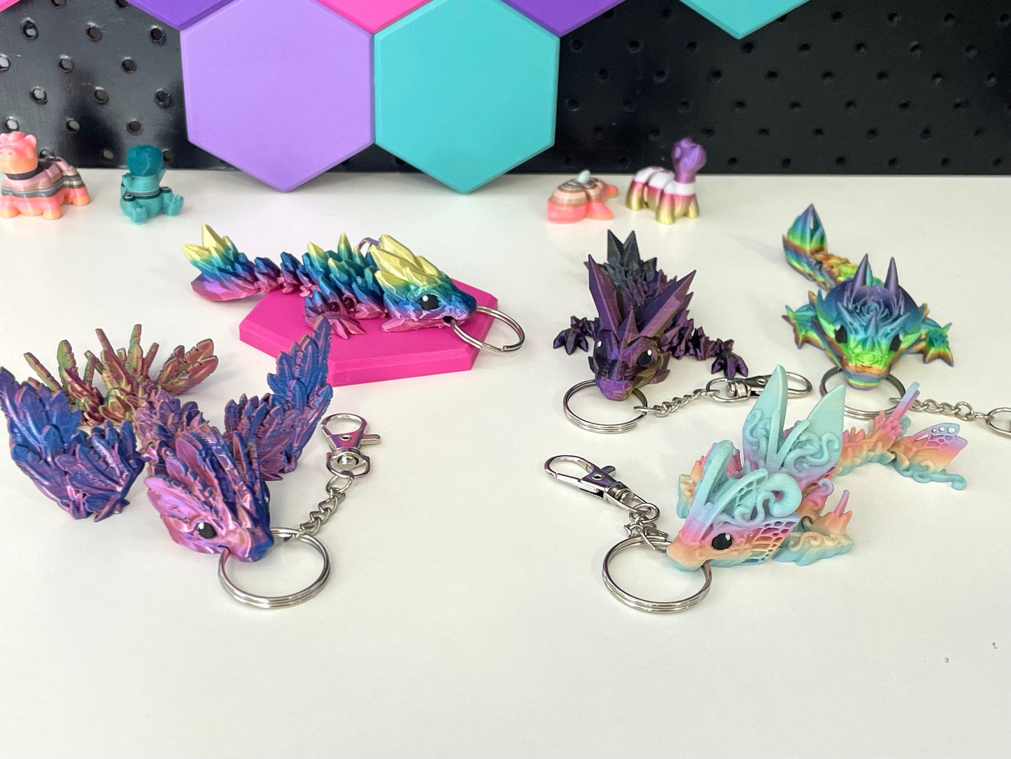 Dragon Keychains - Fantasy Forest 3D