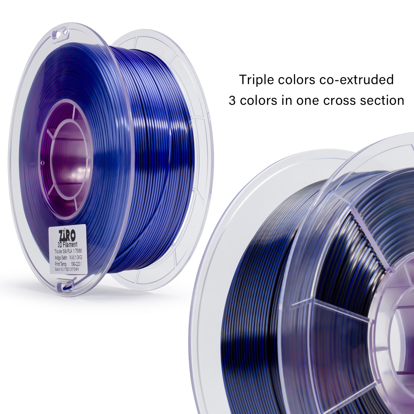 Indigo Satin Tri-colour Silk PLA